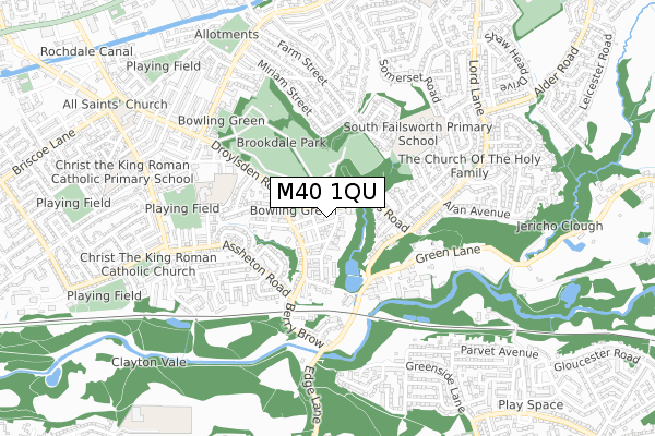 M40 1QU map - small scale - OS Open Zoomstack (Ordnance Survey)