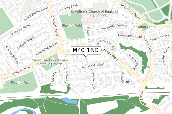 M40 1RD map - large scale - OS Open Zoomstack (Ordnance Survey)