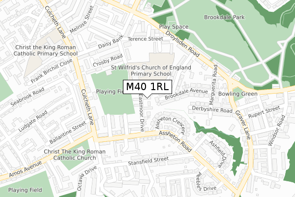 M40 1RL map - large scale - OS Open Zoomstack (Ordnance Survey)