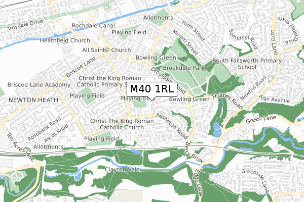 M40 1RL map - small scale - OS Open Zoomstack (Ordnance Survey)