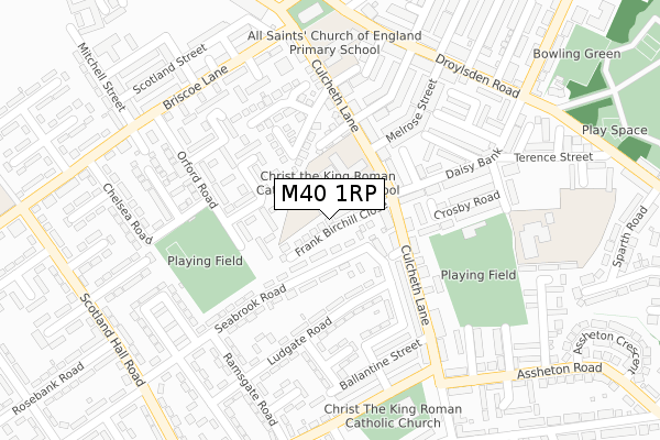 M40 1RP map - large scale - OS Open Zoomstack (Ordnance Survey)