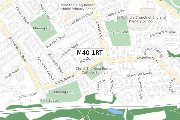 M40 1RT map - large scale - OS Open Zoomstack (Ordnance Survey)