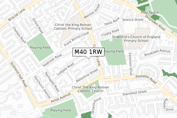 M40 1RW map - large scale - OS Open Zoomstack (Ordnance Survey)