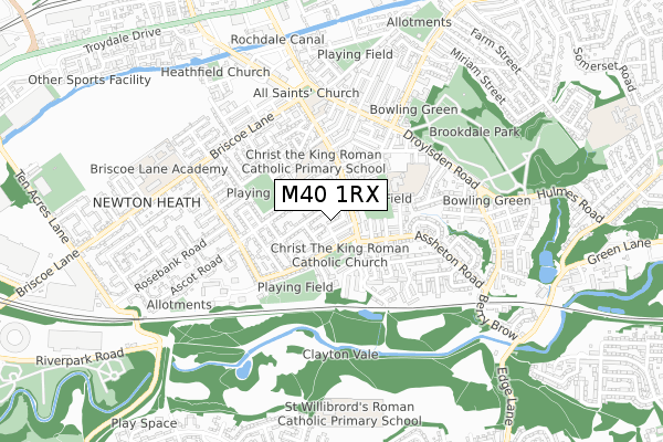 M40 1RX map - small scale - OS Open Zoomstack (Ordnance Survey)