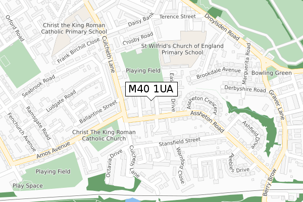 M40 1UA map - large scale - OS Open Zoomstack (Ordnance Survey)