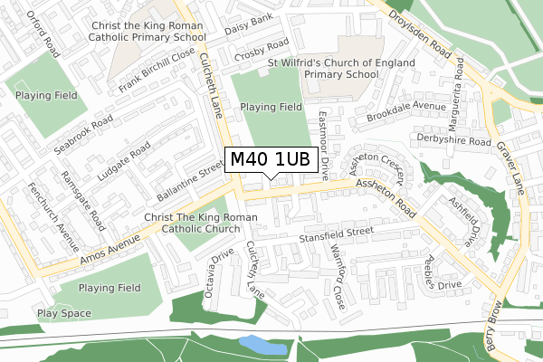 M40 1UB map - large scale - OS Open Zoomstack (Ordnance Survey)