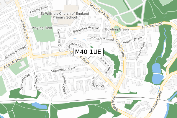 M40 1UE map - large scale - OS Open Zoomstack (Ordnance Survey)