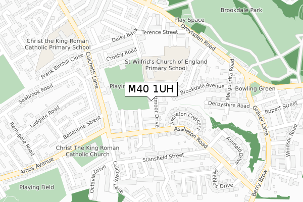 M40 1UH map - large scale - OS Open Zoomstack (Ordnance Survey)