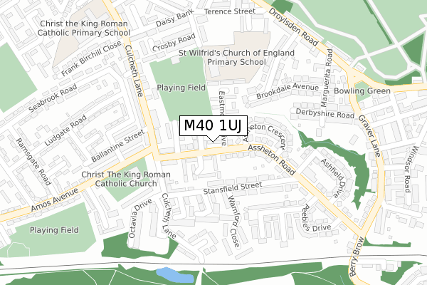 M40 1UJ map - large scale - OS Open Zoomstack (Ordnance Survey)