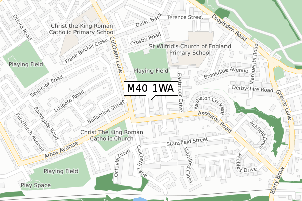 M40 1WA map - large scale - OS Open Zoomstack (Ordnance Survey)