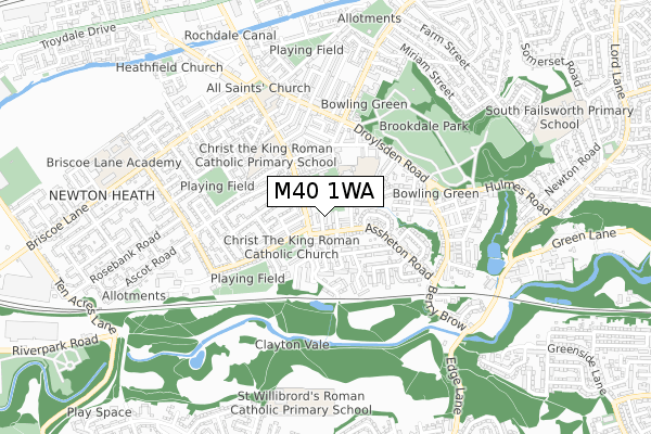 M40 1WA map - small scale - OS Open Zoomstack (Ordnance Survey)