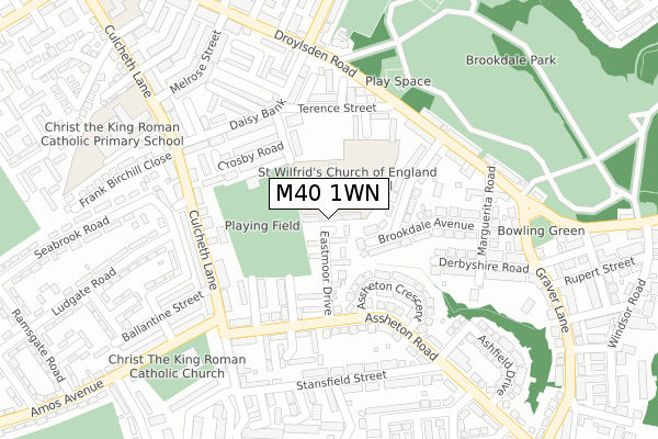 M40 1WN map - large scale - OS Open Zoomstack (Ordnance Survey)