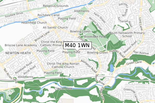 M40 1WN map - small scale - OS Open Zoomstack (Ordnance Survey)