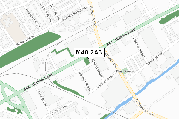 M40 2AB map - large scale - OS Open Zoomstack (Ordnance Survey)