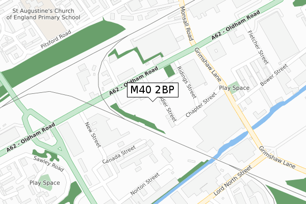 M40 2BP map - large scale - OS Open Zoomstack (Ordnance Survey)