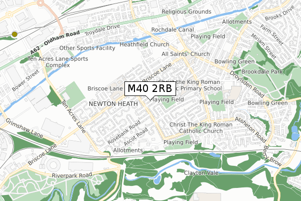 M40 2RB map - small scale - OS Open Zoomstack (Ordnance Survey)