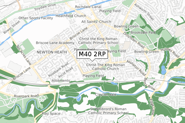 M40 2RP map - small scale - OS Open Zoomstack (Ordnance Survey)