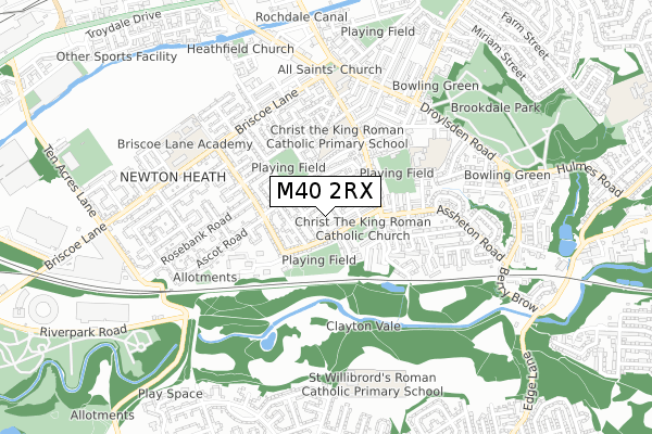 M40 2RX map - small scale - OS Open Zoomstack (Ordnance Survey)