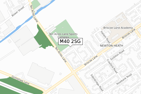 M40 2SG map - large scale - OS Open Zoomstack (Ordnance Survey)