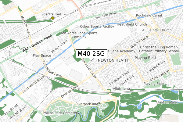 M40 2SG map - small scale - OS Open Zoomstack (Ordnance Survey)