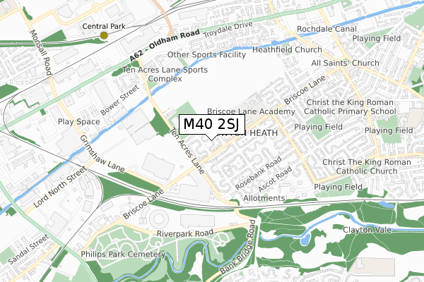 M40 2SJ map - small scale - OS Open Zoomstack (Ordnance Survey)