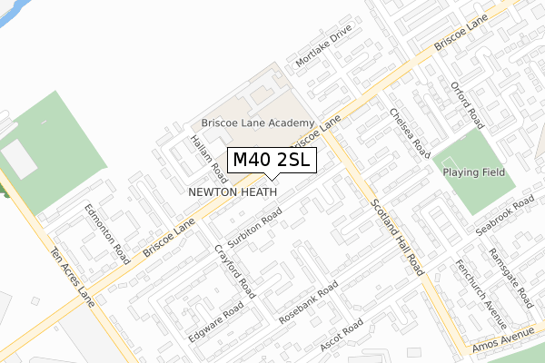 M40 2SL map - large scale - OS Open Zoomstack (Ordnance Survey)