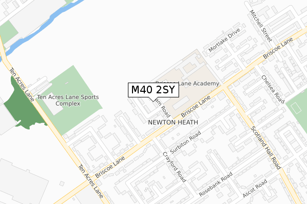 M40 2SY map - large scale - OS Open Zoomstack (Ordnance Survey)