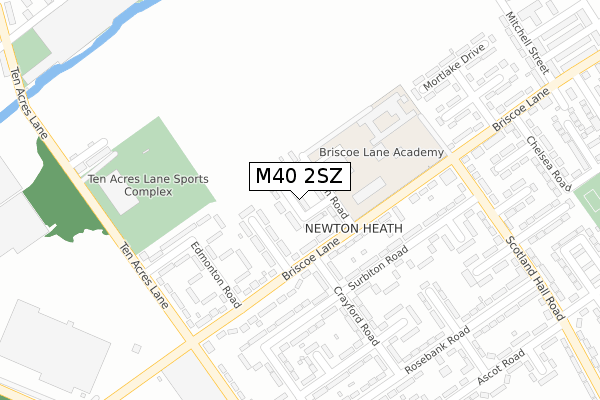 M40 2SZ map - large scale - OS Open Zoomstack (Ordnance Survey)