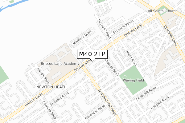 M40 2TP map - large scale - OS Open Zoomstack (Ordnance Survey)