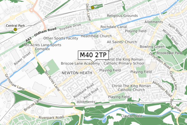 M40 2TP map - small scale - OS Open Zoomstack (Ordnance Survey)