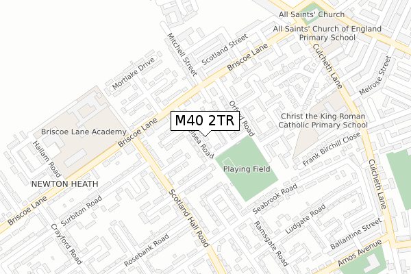 M40 2TR map - large scale - OS Open Zoomstack (Ordnance Survey)