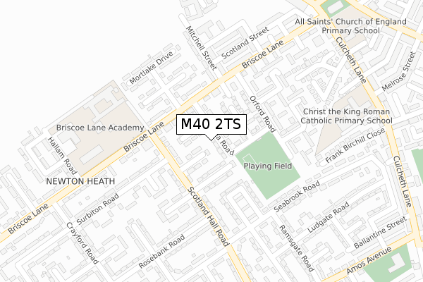 M40 2TS map - large scale - OS Open Zoomstack (Ordnance Survey)