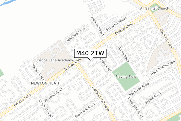 M40 2TW map - large scale - OS Open Zoomstack (Ordnance Survey)