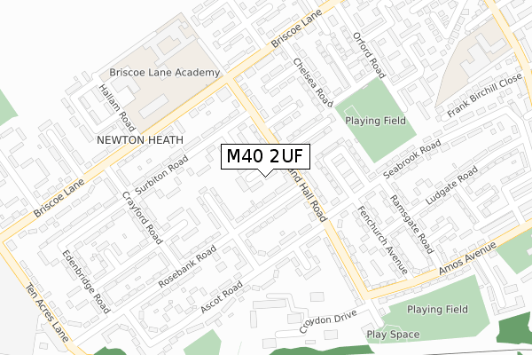 M40 2UF map - large scale - OS Open Zoomstack (Ordnance Survey)