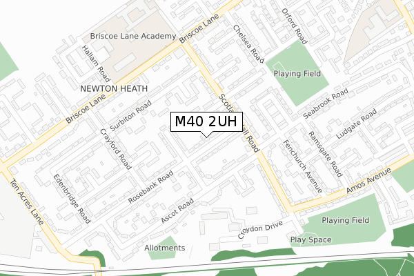 M40 2UH map - large scale - OS Open Zoomstack (Ordnance Survey)