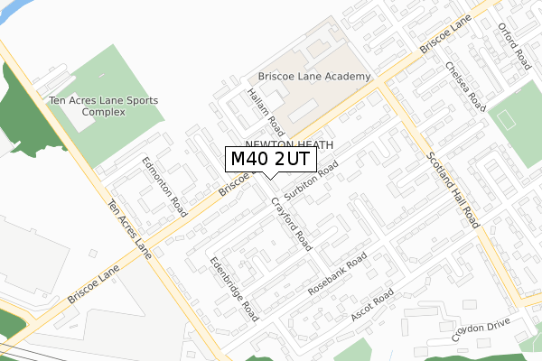 M40 2UT map - large scale - OS Open Zoomstack (Ordnance Survey)