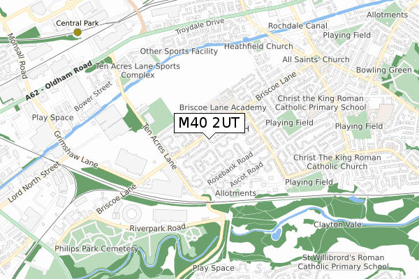 M40 2UT map - small scale - OS Open Zoomstack (Ordnance Survey)