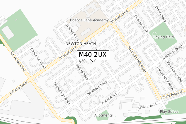 M40 2UX map - large scale - OS Open Zoomstack (Ordnance Survey)