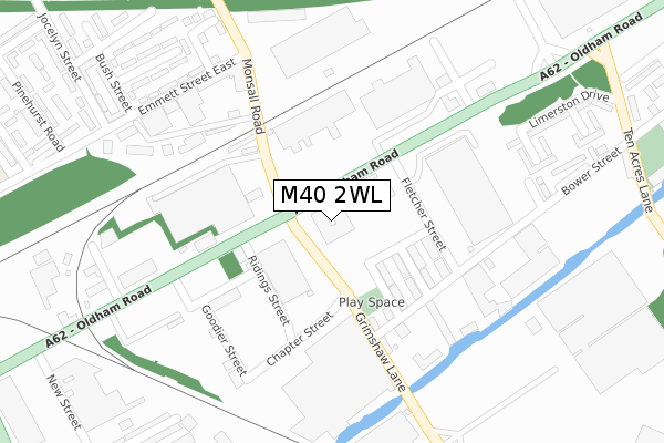 M40 2WL map - large scale - OS Open Zoomstack (Ordnance Survey)