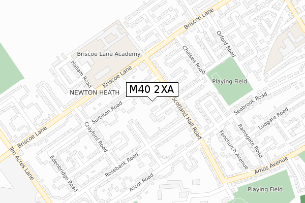 M40 2XA map - large scale - OS Open Zoomstack (Ordnance Survey)