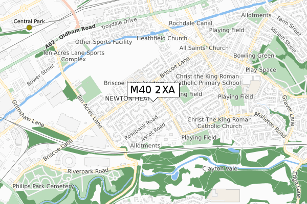 M40 2XA map - small scale - OS Open Zoomstack (Ordnance Survey)