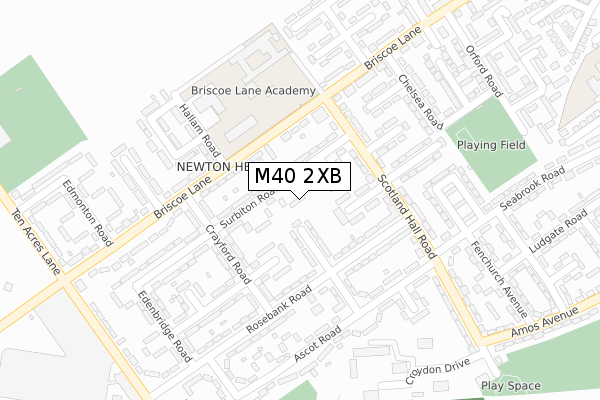 M40 2XB map - large scale - OS Open Zoomstack (Ordnance Survey)