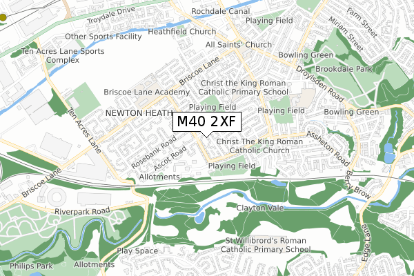 M40 2XF map - small scale - OS Open Zoomstack (Ordnance Survey)