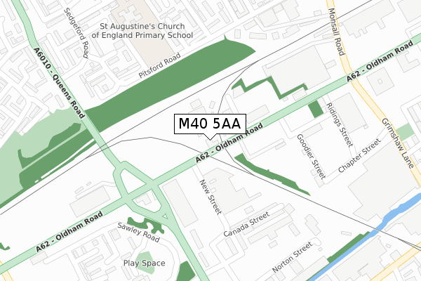 M40 5AA map - large scale - OS Open Zoomstack (Ordnance Survey)