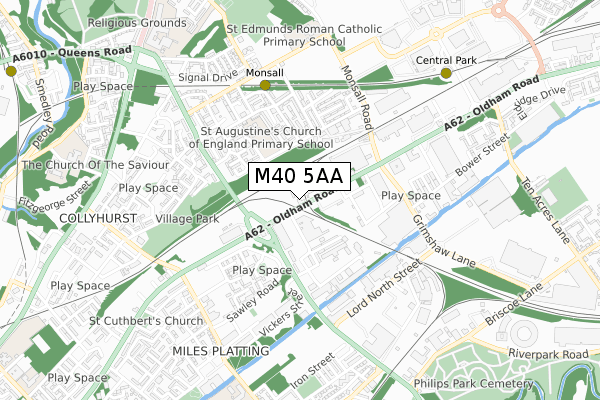 M40 5AA map - small scale - OS Open Zoomstack (Ordnance Survey)