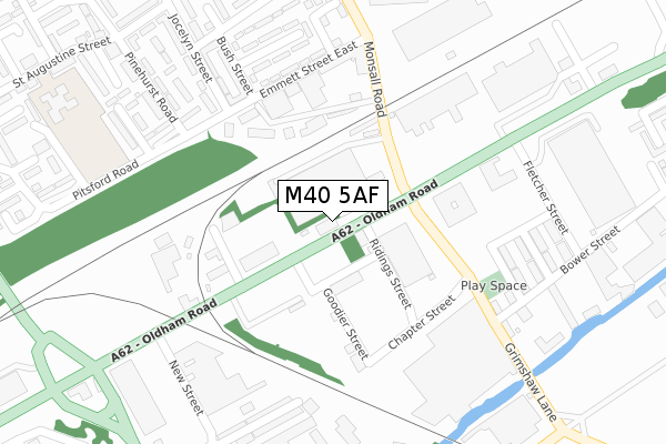 M40 5AF map - large scale - OS Open Zoomstack (Ordnance Survey)