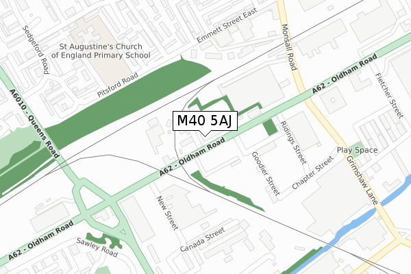 M40 5AJ map - large scale - OS Open Zoomstack (Ordnance Survey)