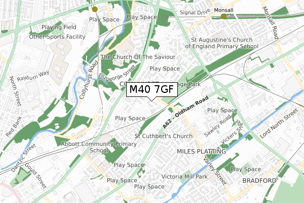 M40 7GF map - small scale - OS Open Zoomstack (Ordnance Survey)