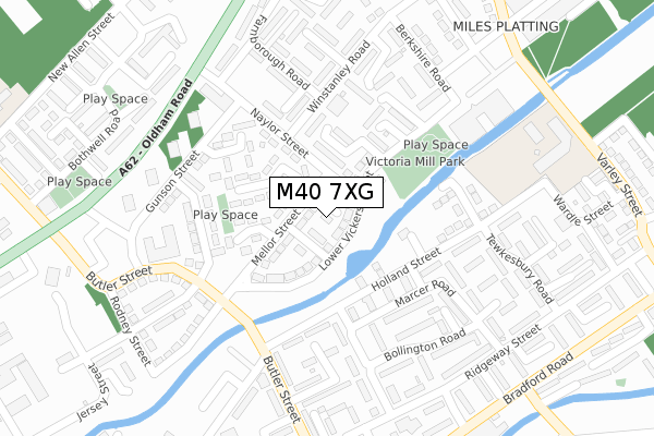 M40 7XG map - large scale - OS Open Zoomstack (Ordnance Survey)