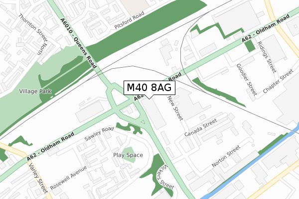 M40 8AG map - large scale - OS Open Zoomstack (Ordnance Survey)